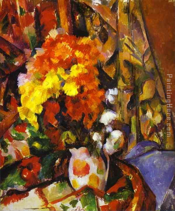 Vase with Flowers painting - Paul Cezanne Vase with Flowers art painting